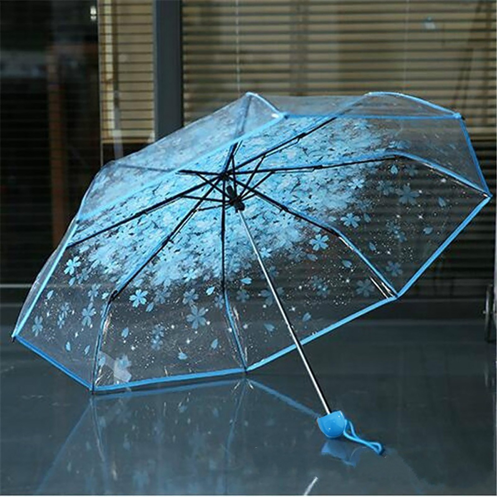 Women'S Fashion Umbrella - Sakura Şeffaf Katlanır Şemsiye Kiraz Çiçeği