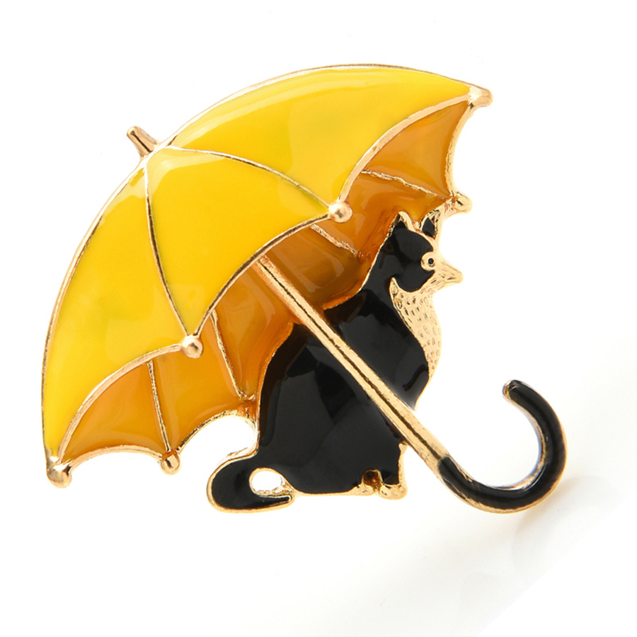 Women'S Fashion Umbrella - Sevimli Kedi Altında Şemsiye Broş Kadınlar