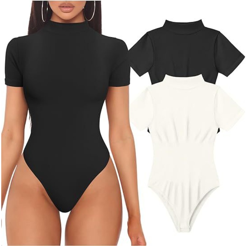 Turtleneck Bodysuit - Kısa Kollu Balıkçı Yaka Bodysuit Kadın